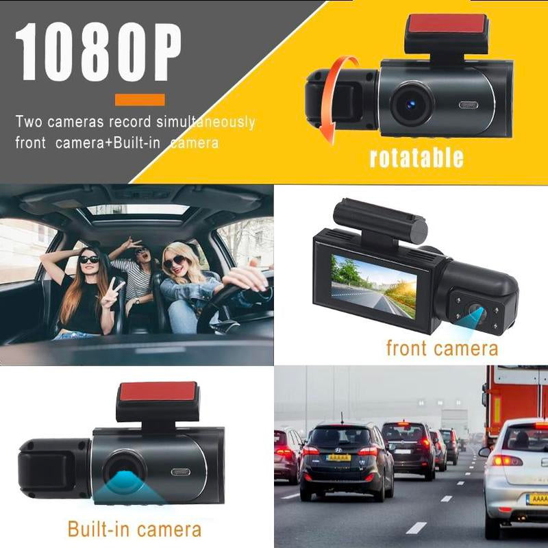 HD 1080P Car Dash Cam,Front &Rear Dual-Lens Car Video Recorder with Night Vision,Dashboard Wide Angle Driving Recorder, Dash Camera for Car, Dashcam, Automotive,Vehicle,Car DVR