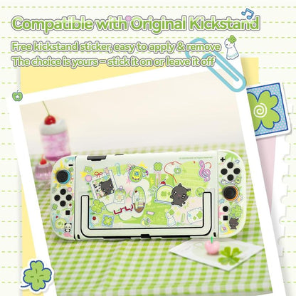 Geekshare Slim Protective Case Compatible with Switch 2 (2025), Anti-Scratche and Shock-Absorption Dockable Hard Shell for Switch 2 Game Console - Lucky Clover Memo
