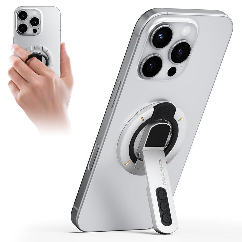 4-In-1 Magsafe Phone Grip & Stand with Fidget Clicker | Dual-Sided Magnetic Ring Holder & 360° Rotatable Kickstand for Iphone