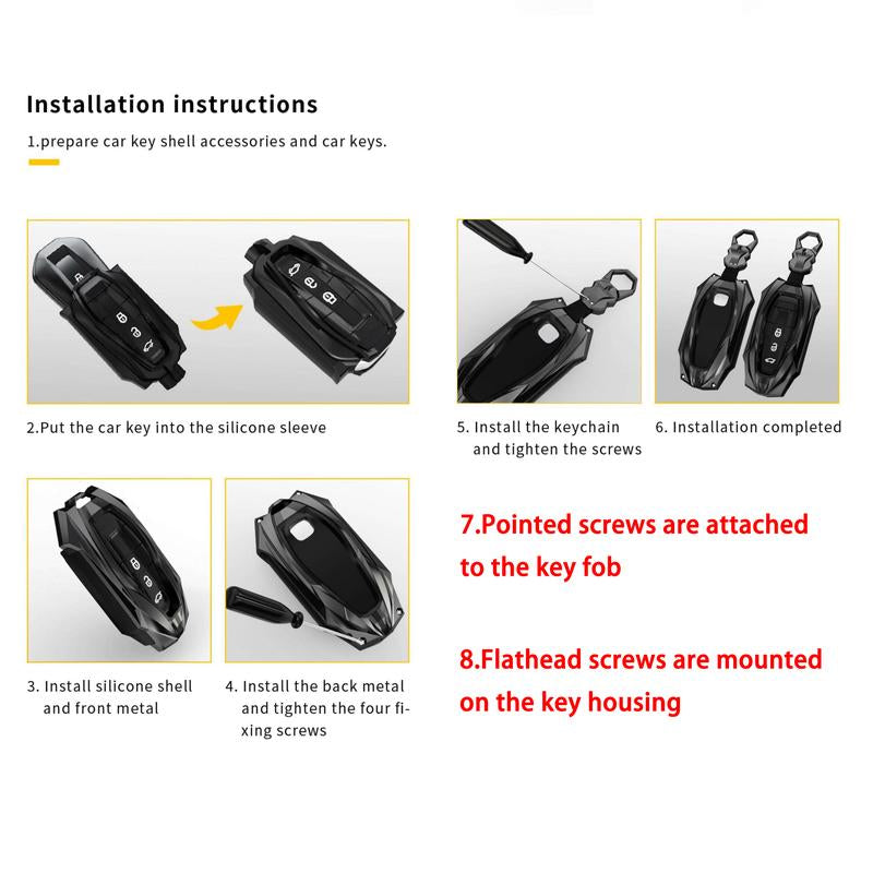 4-Buttons Key Fob Cover Case Shell for GMC Chevrolet Key Fobs Fit Chevy Colorado Silverado Suburban Tahoe Remote Key 2014-2022 - Truck Accessories
