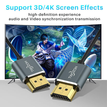 Ultra-Thin Long HDMI to HDMI Cable 25FT, Hyper Slim HDMI 2.0 Cable, Extreme Flexible HDMI Cord Support 3D/4K@60Hz, 2160P, 1080P