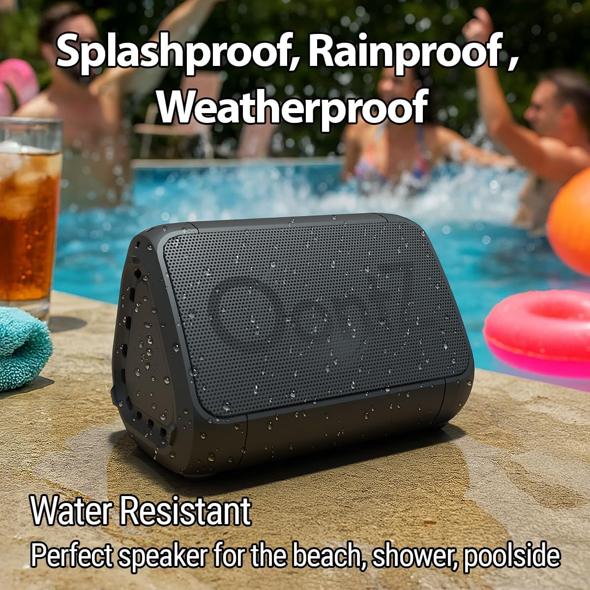 Oontz Solo Portable Bluetooth Speaker - Ultra Portable, 14 Hours of Playtime, 100Ft Wireless Range, Waterproof, Budget-Friendly Speaker for Travel, Outdoor or Home, Great Gift (Black)