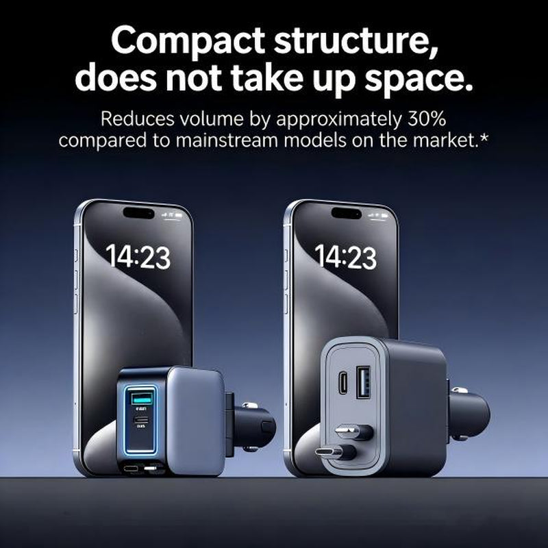 Four-In-One Retractable Car Charger, 80W Super Fast Charging, Dual Coiled Cables with 2 USB Ports, Compatible with Iphone 15/14/13/12 Pro Max & Galaxy S23 & More Bluetooth Phones