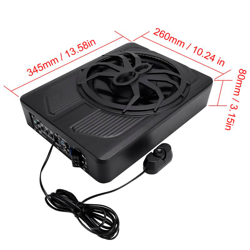 Car Subwoofer 10"12V Slim under Seat Powered Car Subwoofer for Car SUV MPV