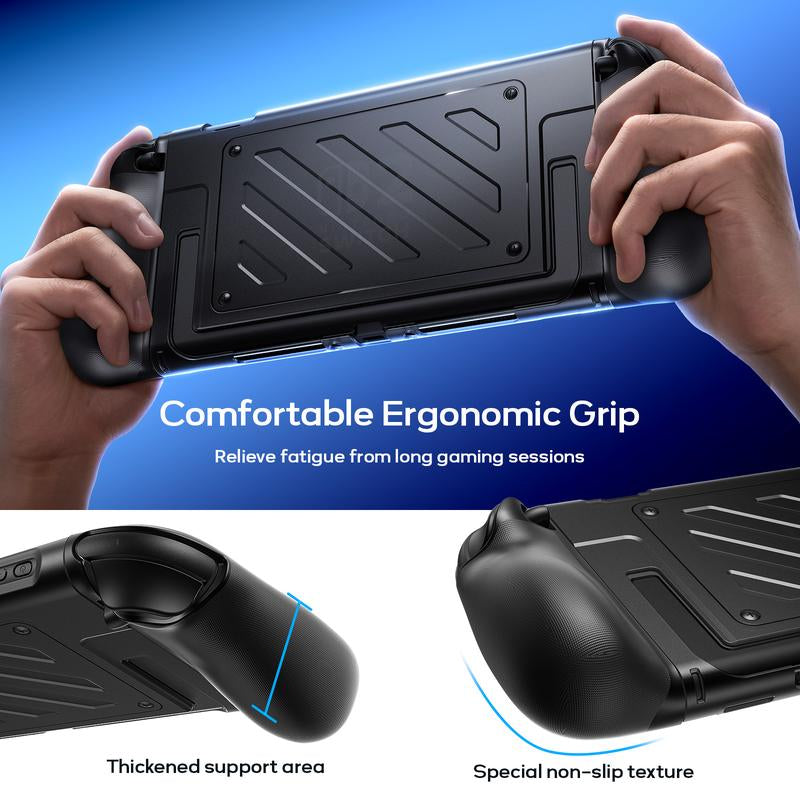 JSAUX Split Protective Case for Nintendo Switch 2, TPU Middle Frame & PC Front Cover, Non-Slip Ergonomic Grip, Storage for 10 Game Cards, Supports Stand Use, Shock Absorption & Anti-Scratch-Pc0114