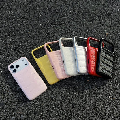 Down Jacket Phone Case Compatible with Iphone 17/16 Pro Max Personalized Solid Color 15/14P Shockproof