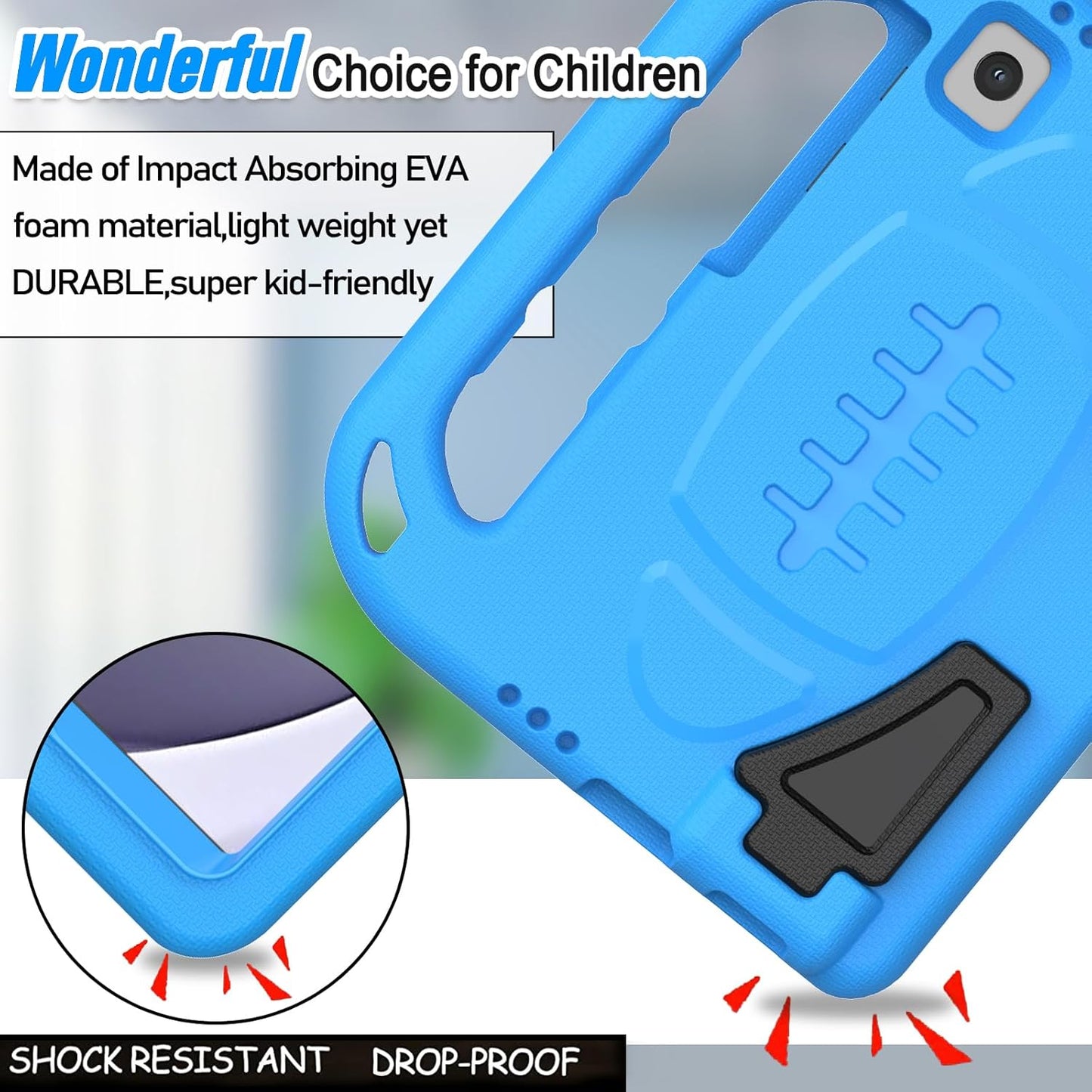 Kids Case for Samsung Galaxy Tab A11 8.7 Inch 2025/A9 8.7" 2023 /Tab A7 Lite 8.7" 2021- with Built-In Screen Protector, Shockproof Samsung Galaxy Tab A11/A9/A7 Lite Case 8.7 Inch - Blue