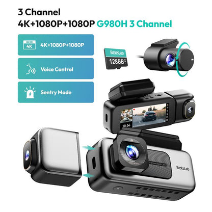 Botslab 4K Front & Rear Dashcam,1 Count Dash Camera for Car,170° Ultra Wide Dashcam with ADAS, Night Vision,Free 64GB SD Card, 5G/2.4G Wifi,Automotive,Vehicle