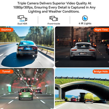 HD 1080P Car Dash Cam,Front &Rear Dual-Lens Car Video Recorder with Night Vision,Dashboard Wide Angle Driving Recorder, Dash Camera for Car, Dashcam, Automotive,Vehicle,Car DVR