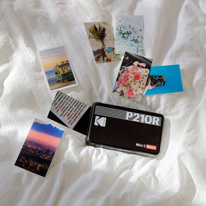 Mini 2 Retro 4PASS Portable Photo Printer, 2.1X3.4 Inches, Instant Picture Printer for Iphone and Android, Photo Printer Gift, 38 Sheets Bundle, White