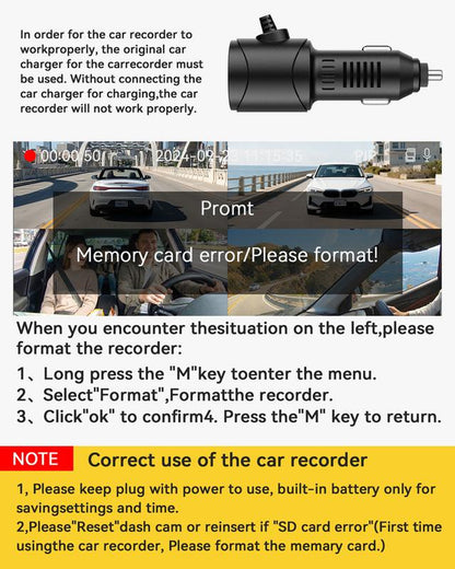 IIWEY N5 4 Channel Dash Cam 360° View 1080P Front & Rear 8 IR Lamps Night Vision 5G Wifi APP Control G-Sensor Parking Mode 128GB SD Card Included Side Camera