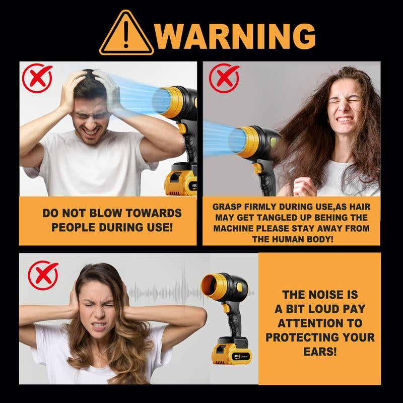 Cordless Variable-Speed Electric Air Blower 34000RPM High Power Low Noise Long Battery Life for Yard Leaves Snow Dust Cleaning