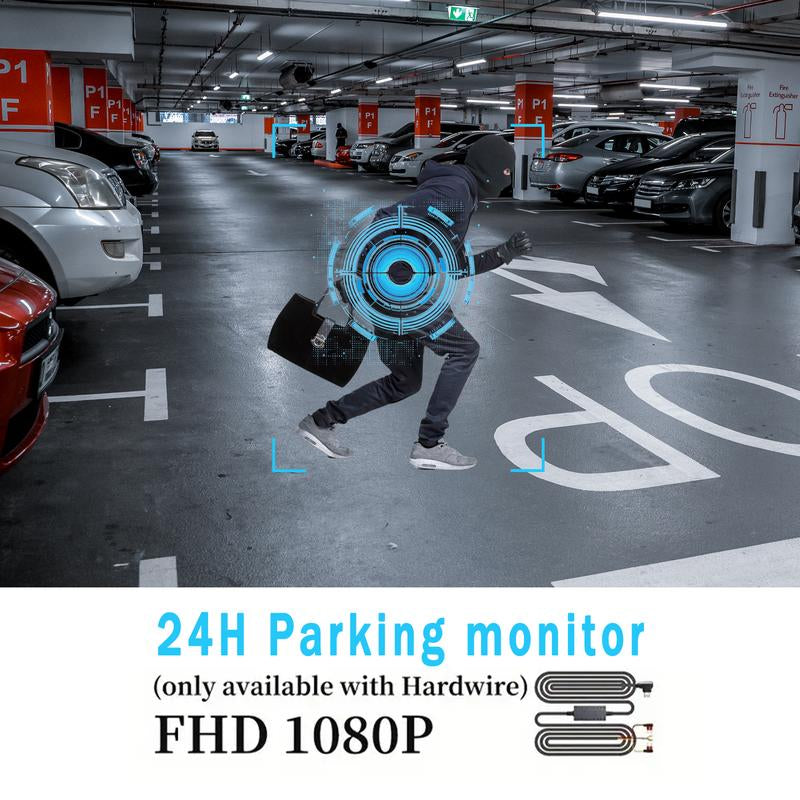 BCUOZ 4 Channel Dash Cam Front and Rear inside 24H Security Parking Monitor 1080P FHD 360 Degree View with IR Night Vision for Cars Left Right