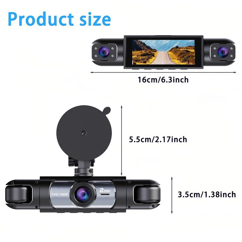 ONROAD AUTOTECH-4 Channel Car Dash Cam,1080P Car DVR with 64GB Memory Card，Car Video Surveillance with Night Vision，24/7Parking Mode Car DVR Hd Screen Front Rear Left and Right Dashcam