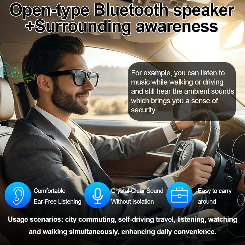 ULIMIED AI Smart Camera Glasses with 8MP HD Photo & Video, Hands-Free Recording, Bluetooth Music & Calls, Real-Time Translation Wearable