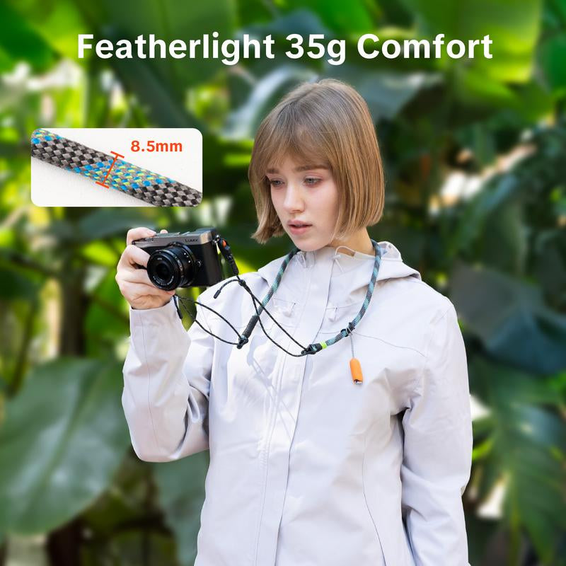 PGYTECH Camera Strap Slim for Mirrorless - Leather Harness Quick Release Adjustable Camera Neck Shoulder Strap for Compact Camera, Instant Camera and Smartphone