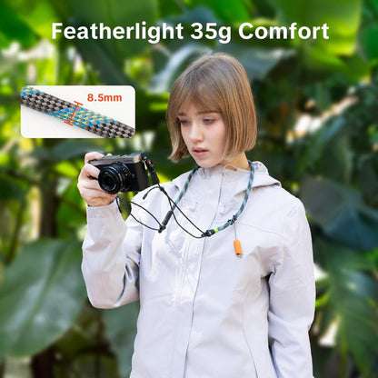 PGYTECH Camera Strap Slim for Mirrorless - Leather Harness Quick Release Adjustable Camera Neck Shoulder Strap for Compact Camera, Instant Camera and Smartphone