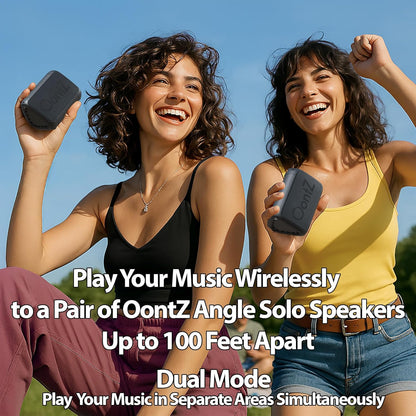 Oontz Solo Portable Bluetooth Speaker - Ultra Portable, 14 Hours of Playtime, 100Ft Wireless Range, Waterproof, Budget-Friendly Speaker for Travel, Outdoor or Home, Great Gift (Black)