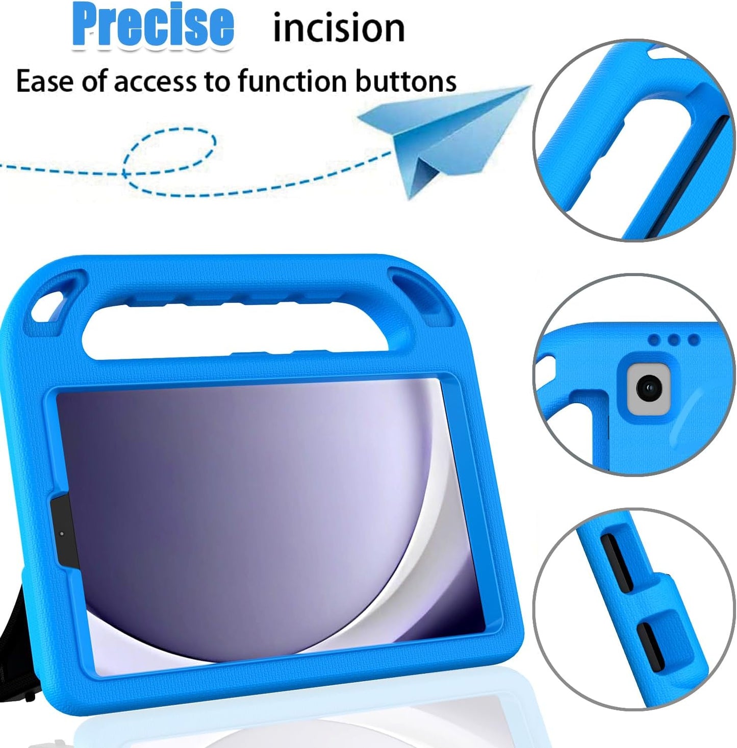 Kids Case for Samsung Galaxy Tab A11 8.7 Inch 2025/A9 8.7" 2023 /Tab A7 Lite 8.7" 2021- with Built-In Screen Protector, Shockproof Samsung Galaxy Tab A11/A9/A7 Lite Case 8.7 Inch - Blue