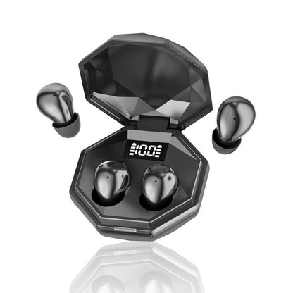 SK45 True Wireless Invisible Bluetooth Headphones,Tiny Size,Heavy Bass&Noise Cancelling Audio Earphone,Touch Control,Headset with Display,Audifonos Bluetooth Wireless for Sleeping