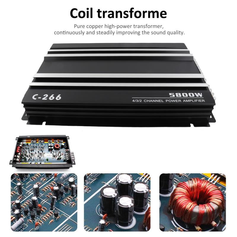 Car Power Amplifier 12V 4 Channel High Power Aluminum Alloy Car Audio Amplifier