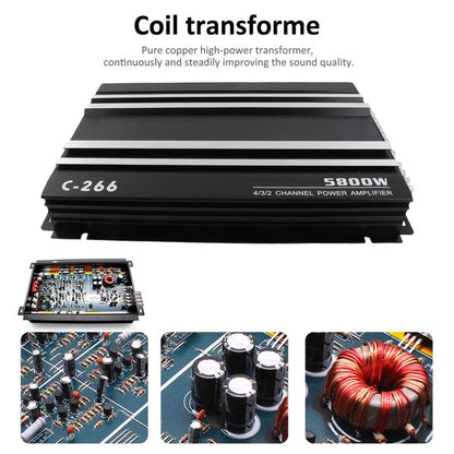 Car Power Amplifier 12V 4 Channel High Power Aluminum Alloy Car Audio Amplifier