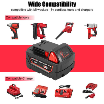 4-Pack 18V 8.0Ah Lithium-Ion Battery for M18 Tools 48-11-1850 48-11-1840 48-11-1852 48-11-1815 Cordless Power Tools with LED Indicator