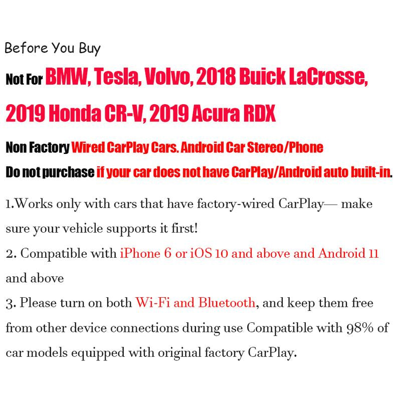 Wireless Carplay Adapter for Iphone& Android,2-In-1 Carplay Dongle,Upgrade Wired to Wireless Carplay Adapter,Cars with USB-A & Type-C Extension Cables,Stable Control,Plug and Play (Black)