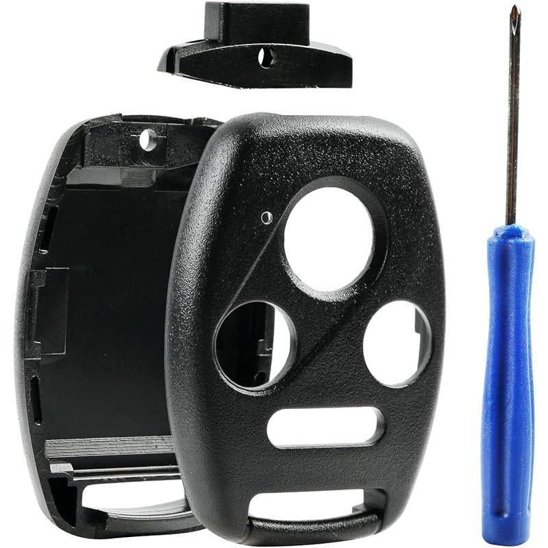 Cutting NOT Required - Key Fob Keyless Entry Remote Shell Case & Pad Fits Honda 2003-2012 Accord / 2006-2013 Civic EX / 2009-2015 Pilot /2005-2006 CR-V
