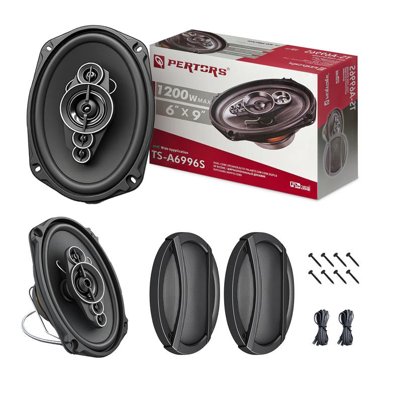 6×9 Inch 5-Way Car Coaxial Speakers (2 PCS) 5.2 Surround Sound & Hi-Fi Audio for Door Installation with MP3 Cable, Universal Fit for Most Cars