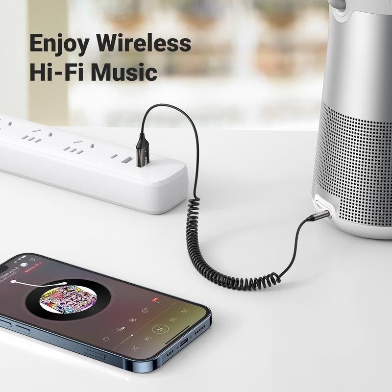 UGREEN 3.5Mm Bluetooth Receiver Aux to Bluetooth 6.0 Adapter for Hands-Free Calls Compatible with Car Speaker and Home Audio with Built-In Microphone Aux Input for Car USB 2.0 to 3.5Mm Jack Kit,Tiktokshopholidayhaul