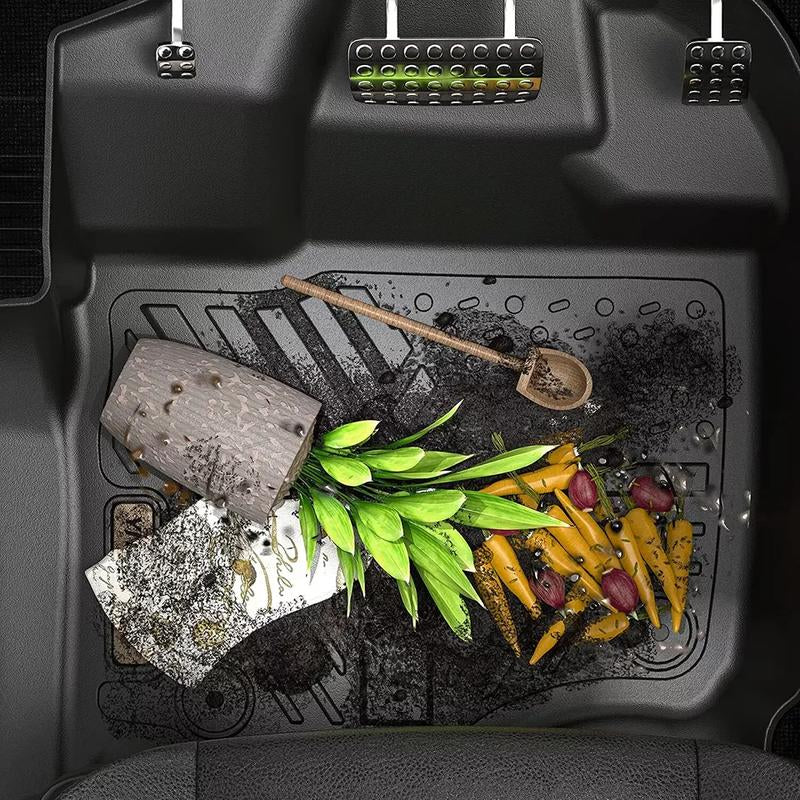 OEDRO Floor Mats Compatible with 2014-2018 Chevy Silverado/Gmc Sierra 1500 Crew Cab, 2015-2019 Chevy Silverado/Gmc Sierra 2500HD 3500HD Crew Cab, with 1St Row Bench Seat, Custom Fit Black TPE Floor Liners 1St & 2Nd Row All-Weather Protection