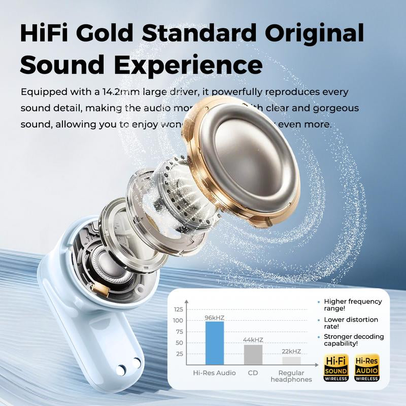 MINISO MS119 TWS True Wireless Earbuds Bluetooth Headphones, Bluetooth 6.0, 30H Long Playtime, IPX5 Water-Resistant, 2 Mics for Clear Calls, Deep Bass Sound Earphones