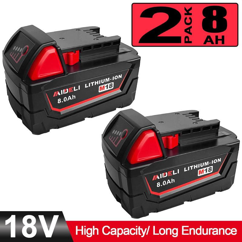 4-Pack 18V 8.0Ah Lithium-Ion Battery for M18 Tools 48-11-1850 48-11-1840 48-11-1852 48-11-1815 Cordless Power Tools with LED Indicator