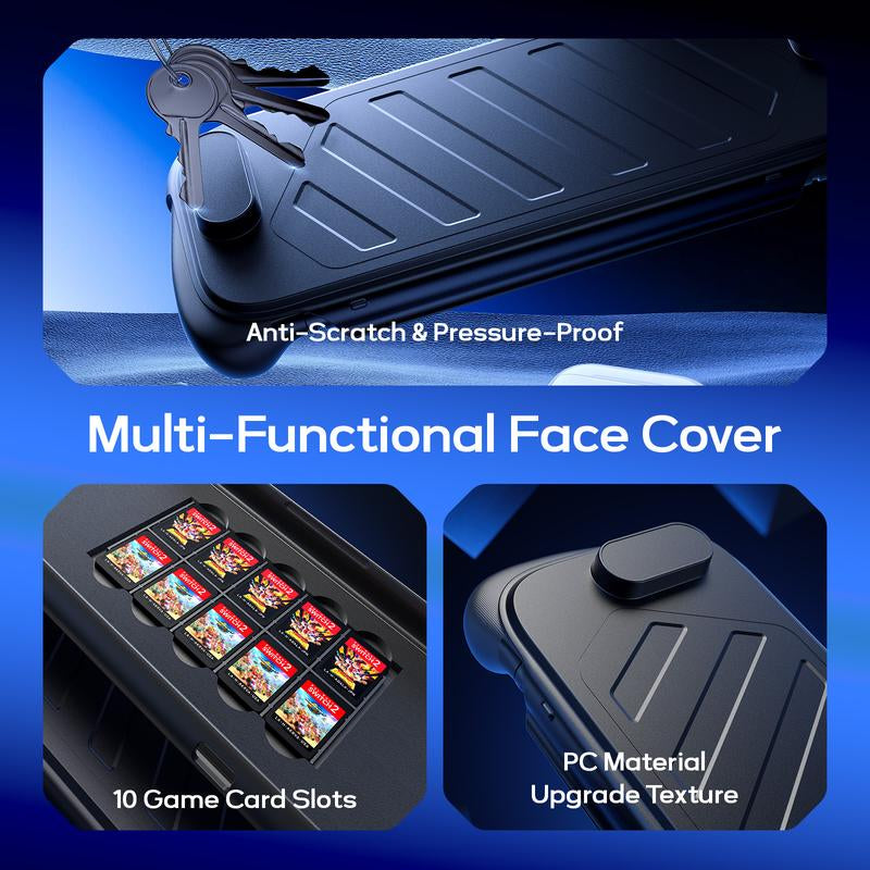 JSAUX Split Protective Case for Nintendo Switch 2, TPU Middle Frame & PC Front Cover, Non-Slip Ergonomic Grip, Storage for 10 Game Cards, Supports Stand Use, Shock Absorption & Anti-Scratch-Pc0114
