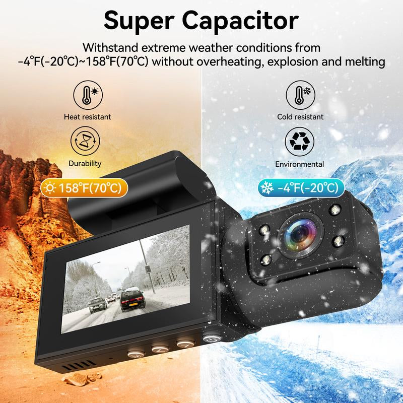 HD 1080P Car Dash Cam,Front &Rear Dual-Lens Car Video Recorder with Night Vision,Dashboard Wide Angle Driving Recorder, Dash Camera for Car, Dashcam, Automotive,Vehicle,Car DVR