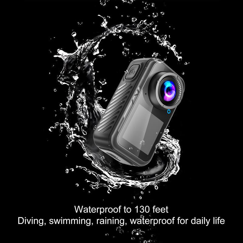 NUISK 4K 60FPS 30MP Action Camera with Front LCD & Touch Rear Screens 128GB Waterproof Underwater Camera 5X Zoom Remote Control Wearable Body Cam